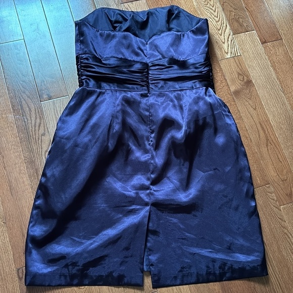 David’s bridal purple Satin strapless mini dress Sz 12 - Picture 7 of 12